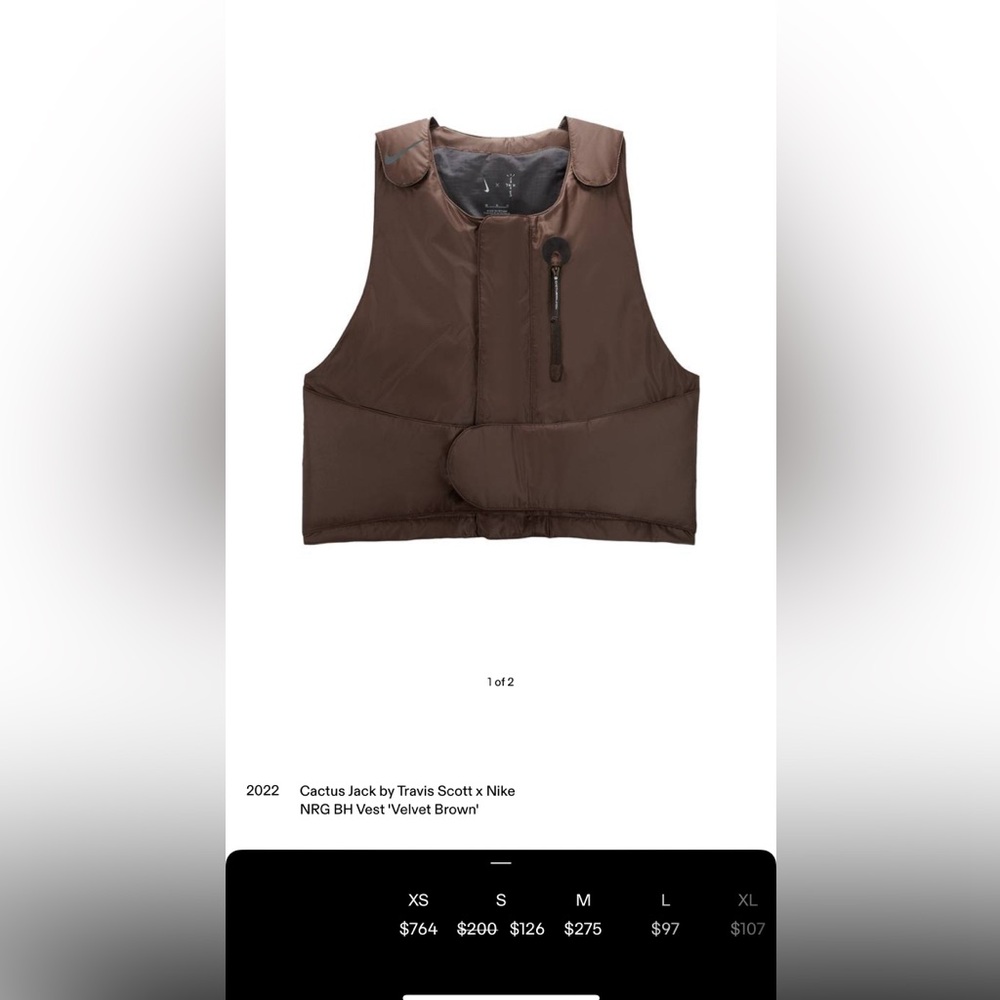 NWT: Cactus Jack Travis Scott X Nike Vest “Velvet brown”